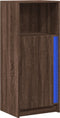 vidaXL - Dressoir - met - LED - 42,5x34x100 - cm - bewerkt - hout - bruin - eikenkleur