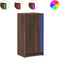 vidaXL - Dressoir - met - LED - 42,5x34x85 - cm - bewerkt - hout - bruin - eikenkleur
