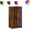 vidaXL - Dressoir - met - LED - 42,5x34x85 - cm - bewerkt - hout - gerookt - eikenkleur