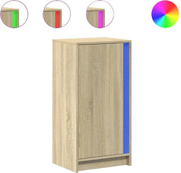 vidaXL - Dressoir - met - LED - 42,5x34x85 - cm - bewerkt - hout - sonoma - eikenkleurig