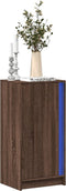 vidaXL - Dressoir - met - LED - 42,5x34x85 - cm - bewerkt - hout - bruin - eikenkleur