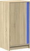 vidaXL - Dressoir - met - LED - 42,5x34x85 - cm - bewerkt - hout - sonoma - eikenkleurig