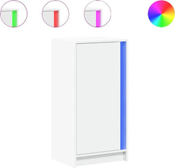 vidaXL - Dressoir - met - LED - 42,5x34x85 - cm - bewerkt - hout - wit