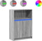 vidaXL - Dressoir - met - LED - 72x34x100 - cm - bewerkt - hout - grijs - sonoma - eiken