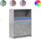 vidaXL - Dressoir - met - LED - 72x34x100 - cm - bewerkt - hout - betongrijs