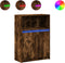 vidaXL - Dressoir - met - LED - 72x34x100 - cm - bewerkt - hout - gerookt - eikenkleurig