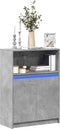 vidaXL - Dressoir - met - LED - 72x34x100 - cm - bewerkt - hout - betongrijs