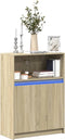 vidaXL - Dressoir - met - LED - 72x34x100 - cm - bewerkt - hout - sonoma - eikenkleurig