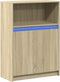 vidaXL - Dressoir - met - LED - 72x34x100 - cm - bewerkt - hout - sonoma - eikenkleurig