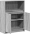 vidaXL - Dressoir - met - LED - 72x34x100 - cm - bewerkt - hout - grijs - sonoma - eiken