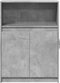 vidaXL - Dressoir - met - LED - 72x34x100 - cm - bewerkt - hout - betongrijs