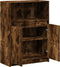 vidaXL - Dressoir - met - LED - 72x34x100 - cm - bewerkt - hout - gerookt - eikenkleurig