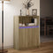vidaXL - Dressoir - met - LED - 72x34x100 - cm - bewerkt - hout - sonoma - eikenkleurig