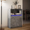 vidaXL - Dressoir - met - LED - 72x34x100 - cm - bewerkt - hout - betongrijs