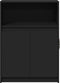 vidaXL - Dressoir - met - LED - 72x34x100 - cm - bewerkt - hout - zwart