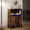 vidaXL - Dressoir - met - LED - 72x34x100 - cm - bewerkt - hout - gerookt - eikenkleurig