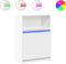 vidaXL - Dressoir - met - LED - 72x34x100 - cm - bewerkt - hout - wit
