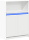 vidaXL - Dressoir - met - LED - 72x34x100 - cm - bewerkt - hout - wit