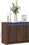 vidaXL - Dressoir - met - LED - 72x34x61 - cm - bewerkt - hout - bruin - eikenkleur