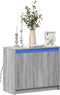 vidaXL - Dressoir - met - LED - 72x34x61 - cm - bewerkt - hout - grijs - sonoma - eiken