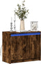 vidaXL - Dressoir - met - LED - 72x34x61 - cm - bewerkt - hout - gerookt - eikenkleurig