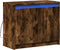 vidaXL - Dressoir - met - LED - 72x34x61 - cm - bewerkt - hout - gerookt - eikenkleurig