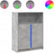 vidaXL - Dressoir - met - LED - 77x34x100 - cm - bewerkt - hout - betongrijs