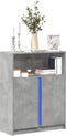 vidaXL - Dressoir - met - LED - 77x34x100 - cm - bewerkt - hout - betongrijs