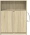 vidaXL - Dressoir - met - LED - 77x34x100 - cm - bewerkt - hout - sonoma - eikenkleurig