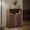 vidaXL - Dressoir - met - LED - 77x34x100 - cm - bewerkt - hout - bruin - eikenkleur