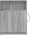 vidaXL - Dressoir - met - LED - 77x34x100 - cm - bewerkt - hout - grijs - sonoma - eiken