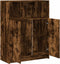 vidaXL - Dressoir - met - LED - 77x34x100 - cm - bewerkt - hout - gerookt - eikenkleurig