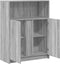vidaXL - Dressoir - met - LED - 77x34x100 - cm - bewerkt - hout - grijs - sonoma - eiken