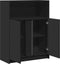 vidaXL - Dressoir - met - LED - 77x34x100 - cm - bewerkt - hout - zwart