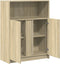 vidaXL - Dressoir - met - LED - 77x34x100 - cm - bewerkt - hout - sonoma - eikenkleurig