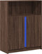 vidaXL - Dressoir - met - LED - 77x34x100 - cm - bewerkt - hout - bruin - eikenkleur