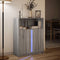 vidaXL - Dressoir - met - LED - 77x34x100 - cm - bewerkt - hout - grijs - sonoma - eiken