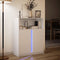 vidaXL - Dressoir - met - LED - 77x34x100 - cm - bewerkt - hout - wit