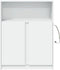 vidaXL - Dressoir - met - LED - 77x34x100 - cm - bewerkt - hout - wit