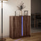 vidaXL - Dressoir - met - LED - 77x34x85 - cm - bewerkt - hout - bruin - eikenkleur