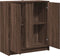 vidaXL - Dressoir - met - LED - 77x34x85 - cm - bewerkt - hout - bruin - eikenkleur