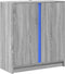 vidaXL - Dressoir - met - LED - 77x34x85 - cm - bewerkt - hout - grijs - sonoma - eiken