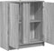 vidaXL - Dressoir - met - LED - 77x34x85 - cm - bewerkt - hout - grijs - sonoma - eiken