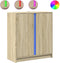 vidaXL - Dressoir - met - LED - 77x34x85 - cm - bewerkt - hout - sonoma - eikenkleurig