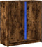 vidaXL - Dressoir - met - LED - 77x34x85 - cm - bewerkt - hout - gerookt - eikenkleurig