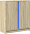 vidaXL - Dressoir - met - LED - 77x34x85 - cm - bewerkt - hout - sonoma - eikenkleurig