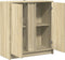 vidaXL - Dressoir - met - LED - 77x34x85 - cm - bewerkt - hout - sonoma - eikenkleurig