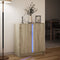 vidaXL - Dressoir - met - LED - 77x34x85 - cm - bewerkt - hout - sonoma - eikenkleurig