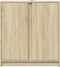 vidaXL - Dressoir - met - LED - 77x34x85 - cm - bewerkt - hout - sonoma - eikenkleurig