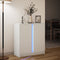 vidaXL - Dressoir - met - LED - 77x34x85 - cm - bewerkt - hout - wit